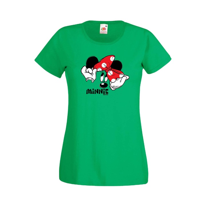 Дамска Тениска Мики Маус Мини Маус Minnie Mouse Mickey Mouse Disney Tralala Minnie Mouse 2, Зелен, L