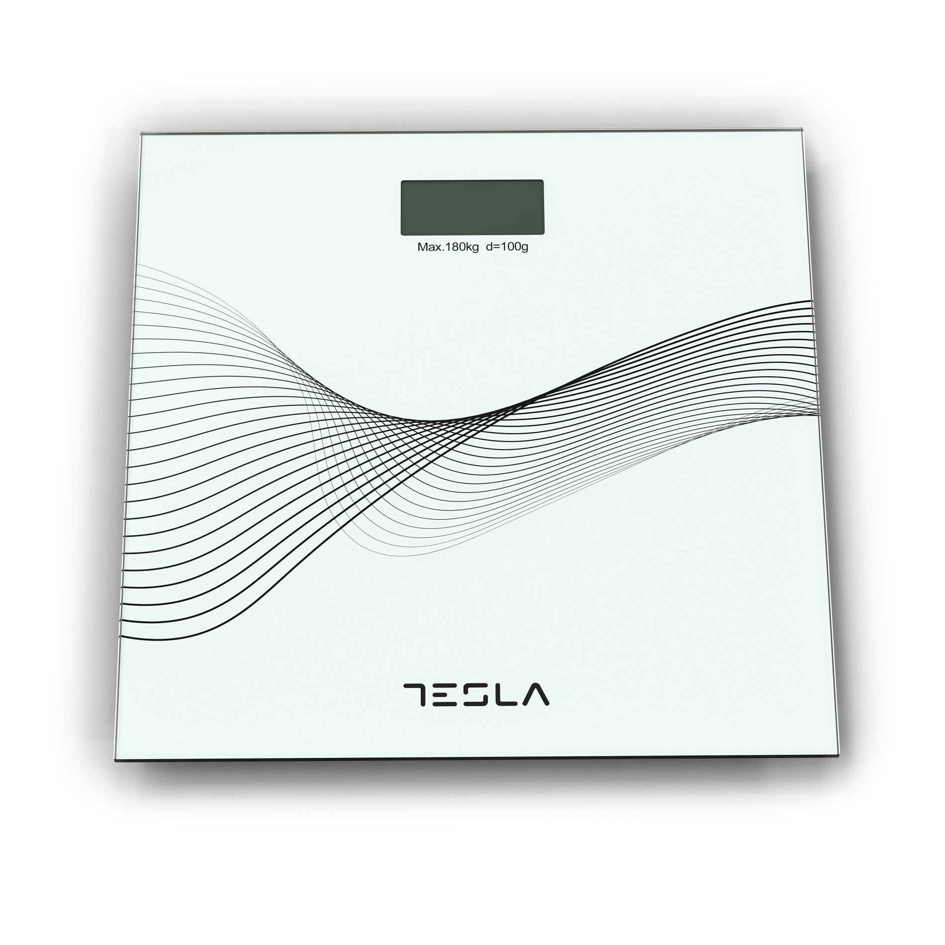 Cantar corporal Tesla BS103W, 180kg, baterii 2xAAA, 30x30cm, Alb