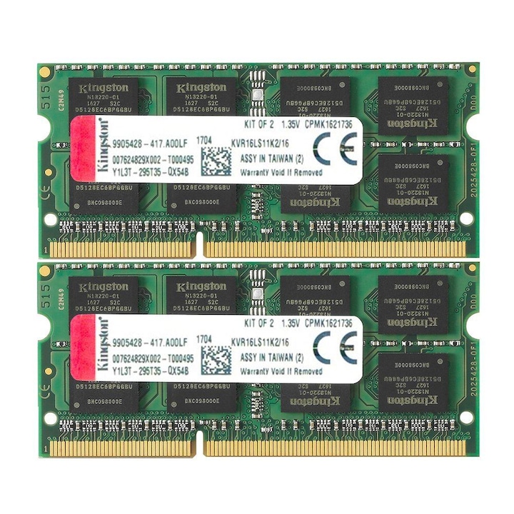 16GB 1600MHz DDR3L Notebook RAM Kingston (2x8GB) (KVR16LS11K2/16)