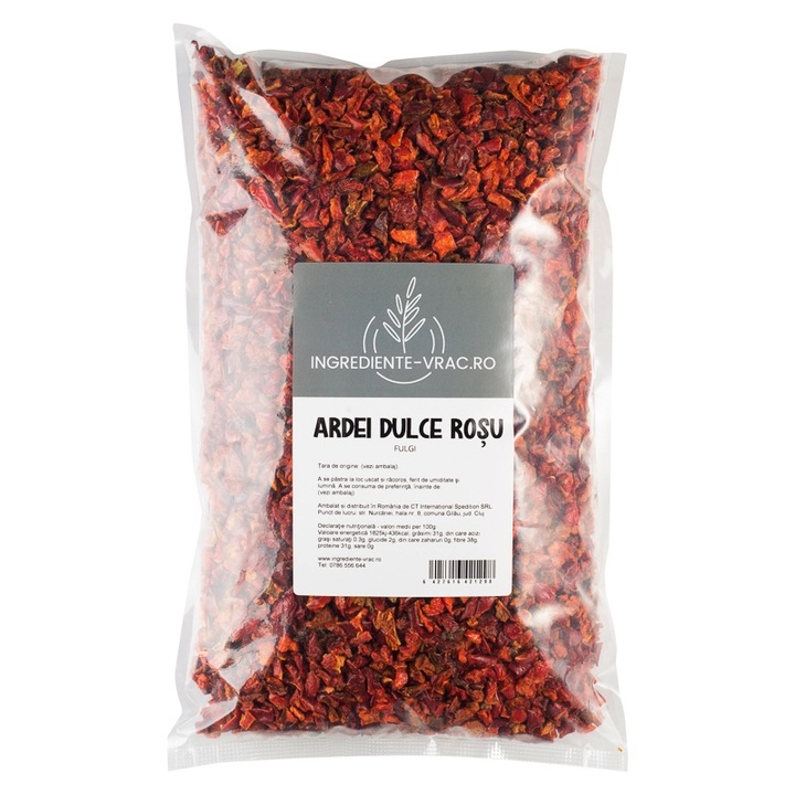 Ardei dulce rosu fulgi, Ingrediente vrac, 700 g