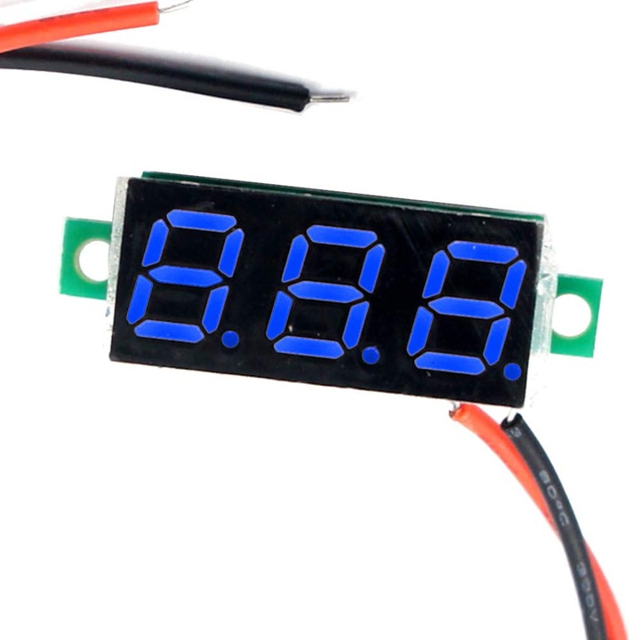 Kék panel voltmérő 0,28" 2 vezetékkel OKY4094-Blue