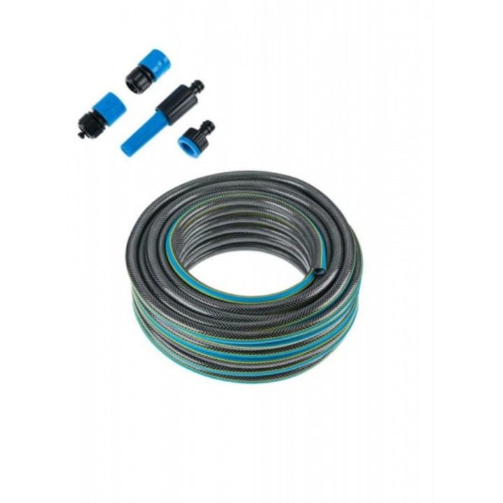 Tömlő 20 m, csavarodásgátló, 4 rétegű, 4 tartozék, átmérő 13 mm