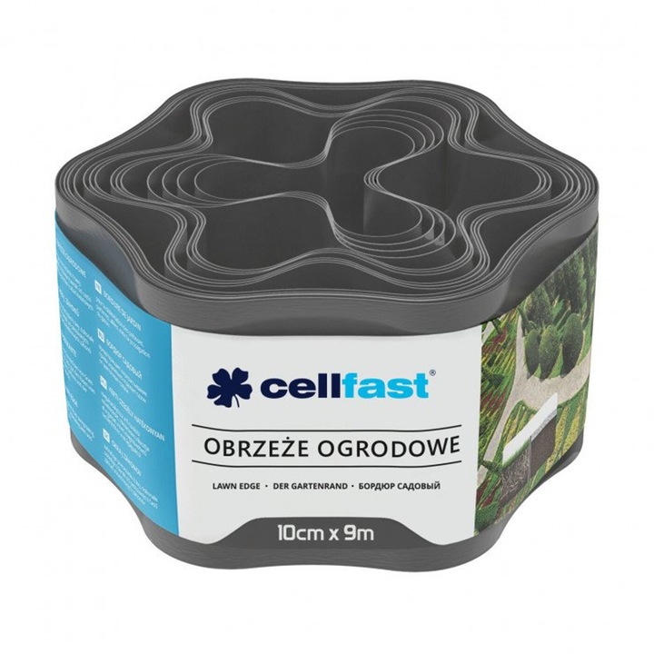 Cellfast gyepelválasztó, 10 cm x 9 m, szürke