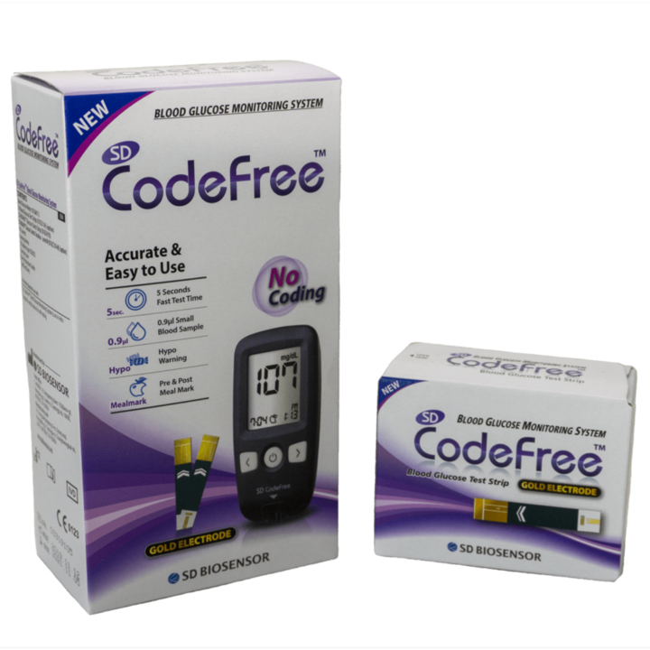 Комплект от 5 кутии за тест SD Codefree, глюкомер Codefree SD, игли 100 бр.