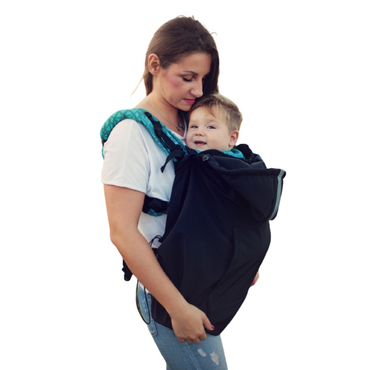 Protectie marsupiu softshell cu polar LITTLE FROG – Black