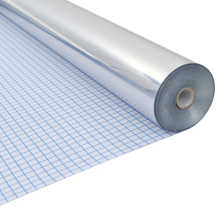 Folie fereastra vidaXL, Polietilena, 0.9 x 20 m, Argintiu