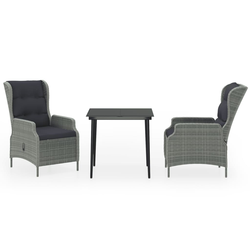 Set mobilier pentru gradina, 3 Pcs, Pentru Relaxa Gradina/Terasa, gri  deschis - FurnitureRomania - PRO3245362 