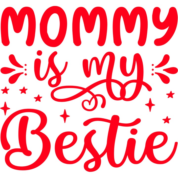 Scktier decorativ pentru perete, Mommy is my bestie, 35x25cm, rosu