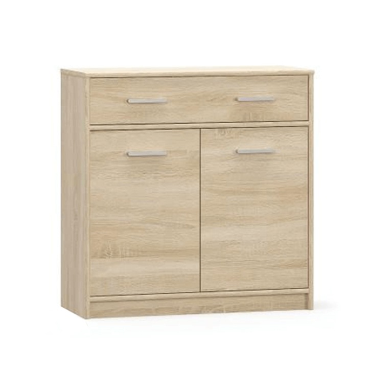 Comoda 2 usi 1 sertar din mdf stejar sonoma Teyo 83x34x85 cm
