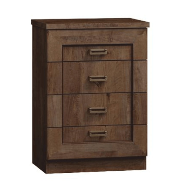 Komód, 4 fiókos, halványbarna Lefkas tölgy, Tedy, 63x44x90 cm