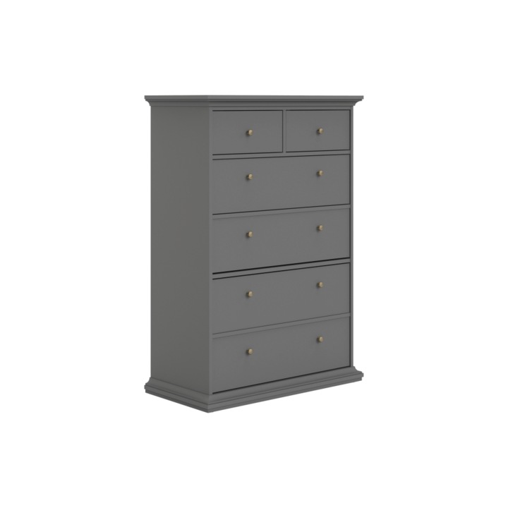 6 fiókos komód mdf szürke Paris 96,2x48,5x86,9 cm