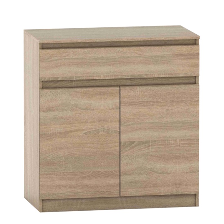 Comoda cu 2 usi si 1 sertar din mdf maro stejar sonoma Hany 90x49x95 cm