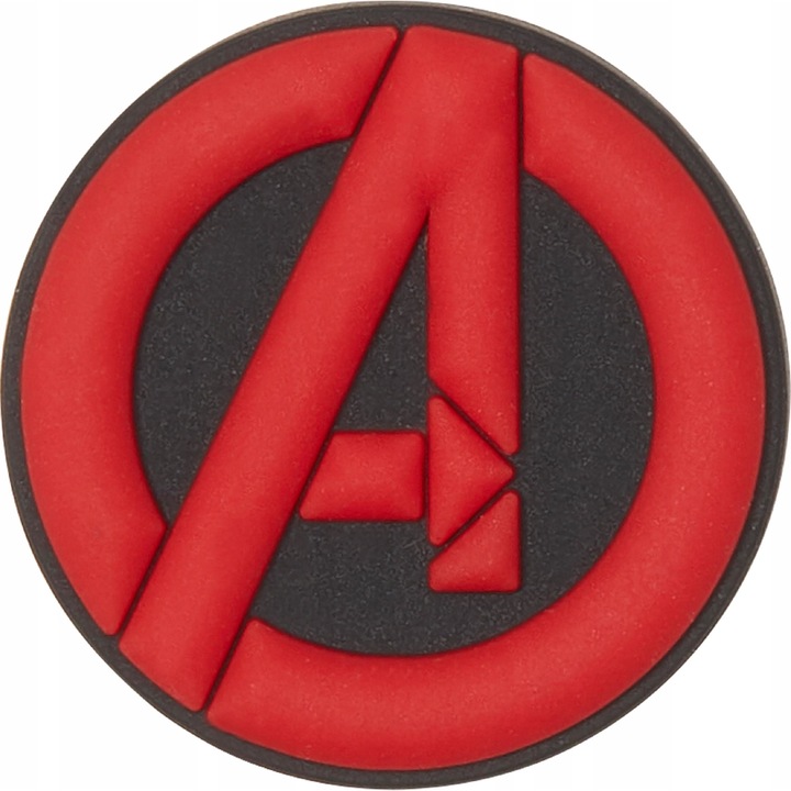 Accesoriu decorativ pentru saboti, Crocs, Model Avengers, Rosu/Negru