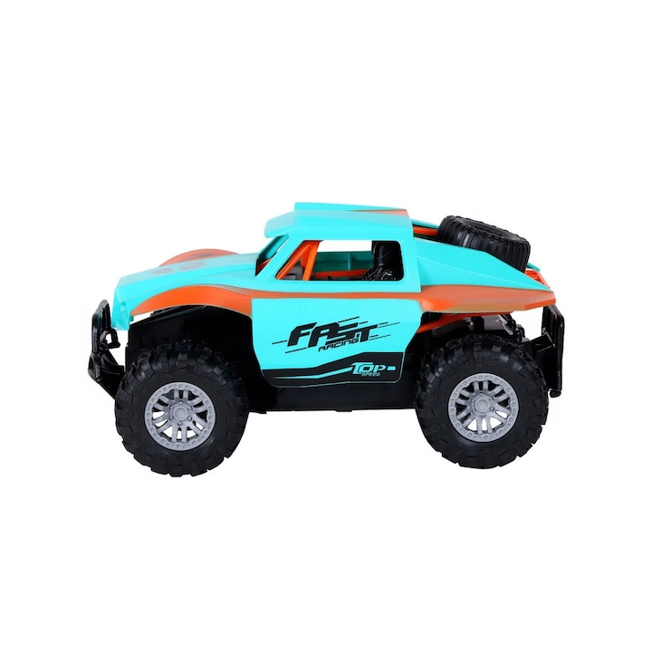 Masina de teren cu radiocomanda si acumulator, verde/orange, 22 cm