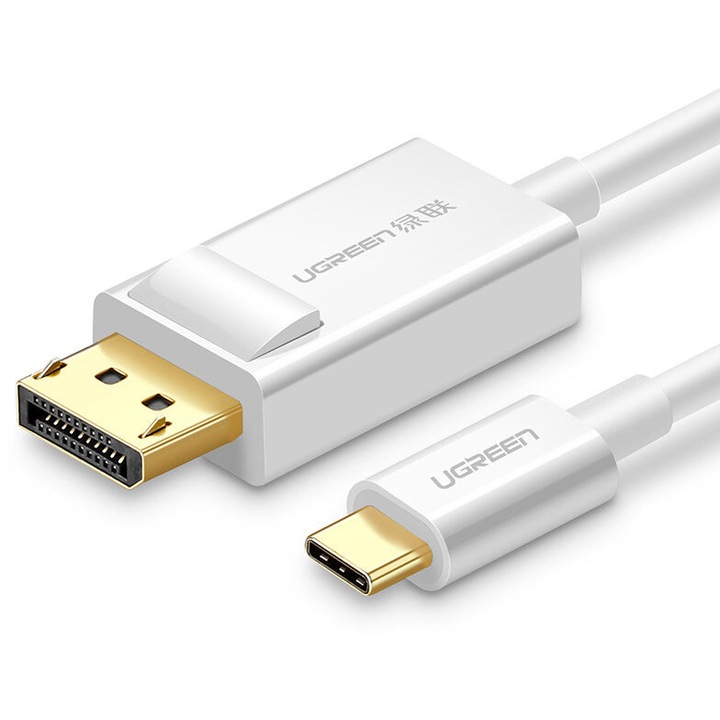 Адаптер Ugreen MM139, USB-C към Display Port 4K, 1.5m, бял