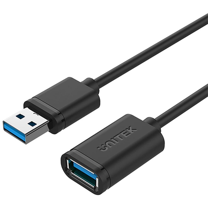 Адаптер UNITEK Y-C459GBK кабел, 2m, USB 3.2 Gen 1 (3.1 Gen 1) към USB-A, черен