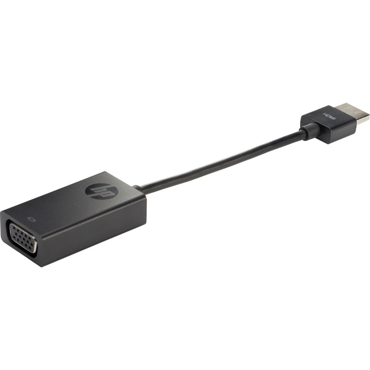 Адаптер HP, HDMI към VGA, VGA (D-Sub), HDMI-A, черен