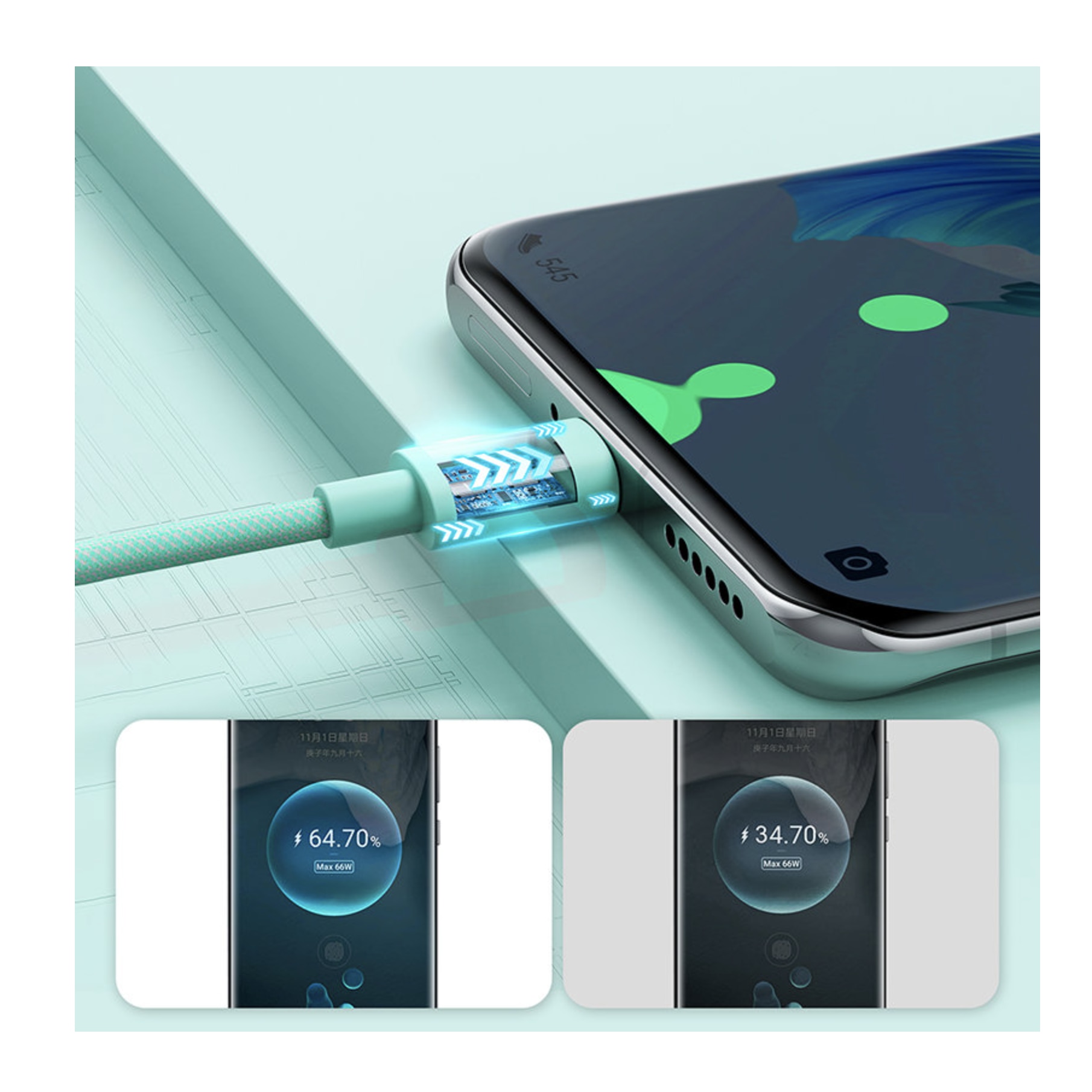 Бързо зарядно устройство за данни и кабел за зареждане с USB-C към ...