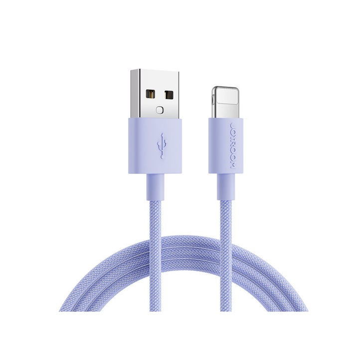 Cablu tip USB - Lightning, 2.4A, incarcare fast charge si transfer date, lungime 1M, Ranforsat, Mov, HUR-BBL4893