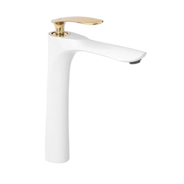 Смесител за мивка Rea Orbit White High, Бял, Висок