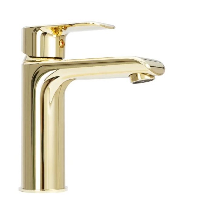 Смесител за мивка Rea Bloom Gold Low, Златист, Нисък