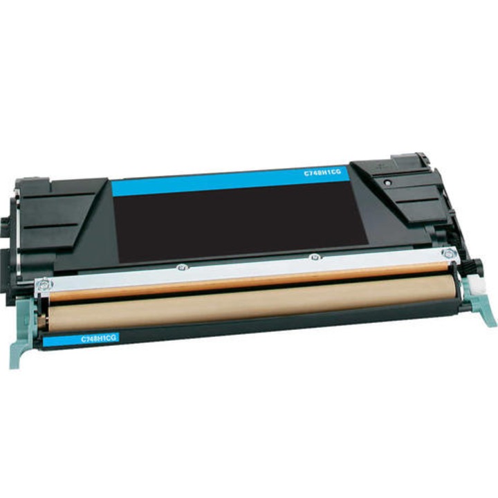 Cartus toner TIN, model compatibil cu LEXMARK C734A2CG / C734A1CG / C736H2CG / C736H1CG, cyan, 6000 pagini