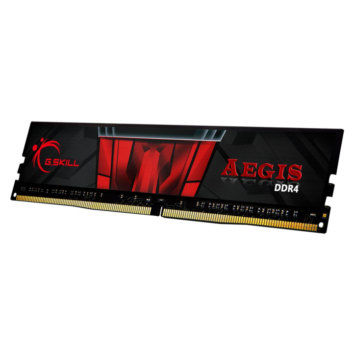 Memorie G.Skill Aegis, DDR4, 8 GB, 2400MHz, CL17 (F4-2400C17S-8GIS), Negru/Rosu