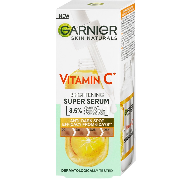 Garnier Skin Naturals, Cvitamin szérum, niacinamiddel és szalicilsavval, 30ml