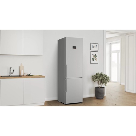 Combina frigorifica independenta BOSCH KGN39AICT Serie 6, Vita Fresh 0°C, No Frost, Tehnologie cu invertor inteligent, Home Connect, Perfect Fit, 203x60 cm Inox Anti Amprenta