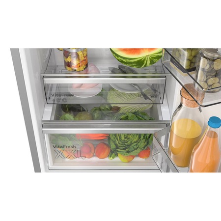 Combina frigorifica independenta BOSCH KGN39AICT Serie 6, Vita Fresh 0°C, No Frost, Tehnologie cu invertor inteligent, Home Connect, Perfect Fit, 203x60 cm Inox Anti Amprenta
