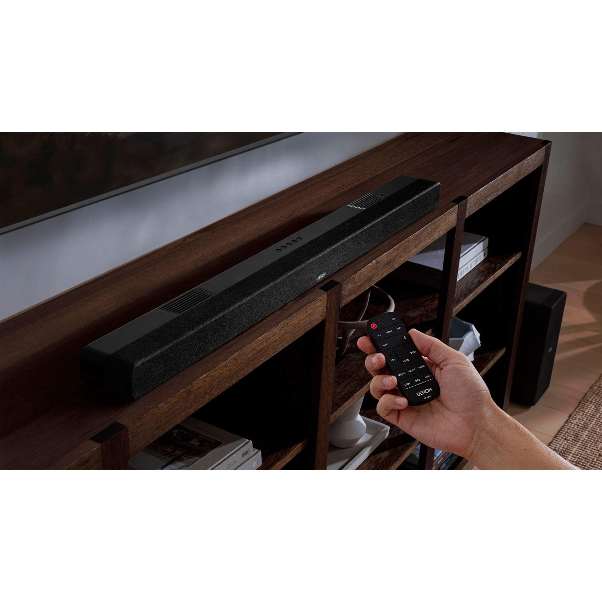 Soundbar Denon DHT-S517 cu subwoofer wireless, Dolby Atmos, Bluetooth, HDMI ARC, Optic in, negru