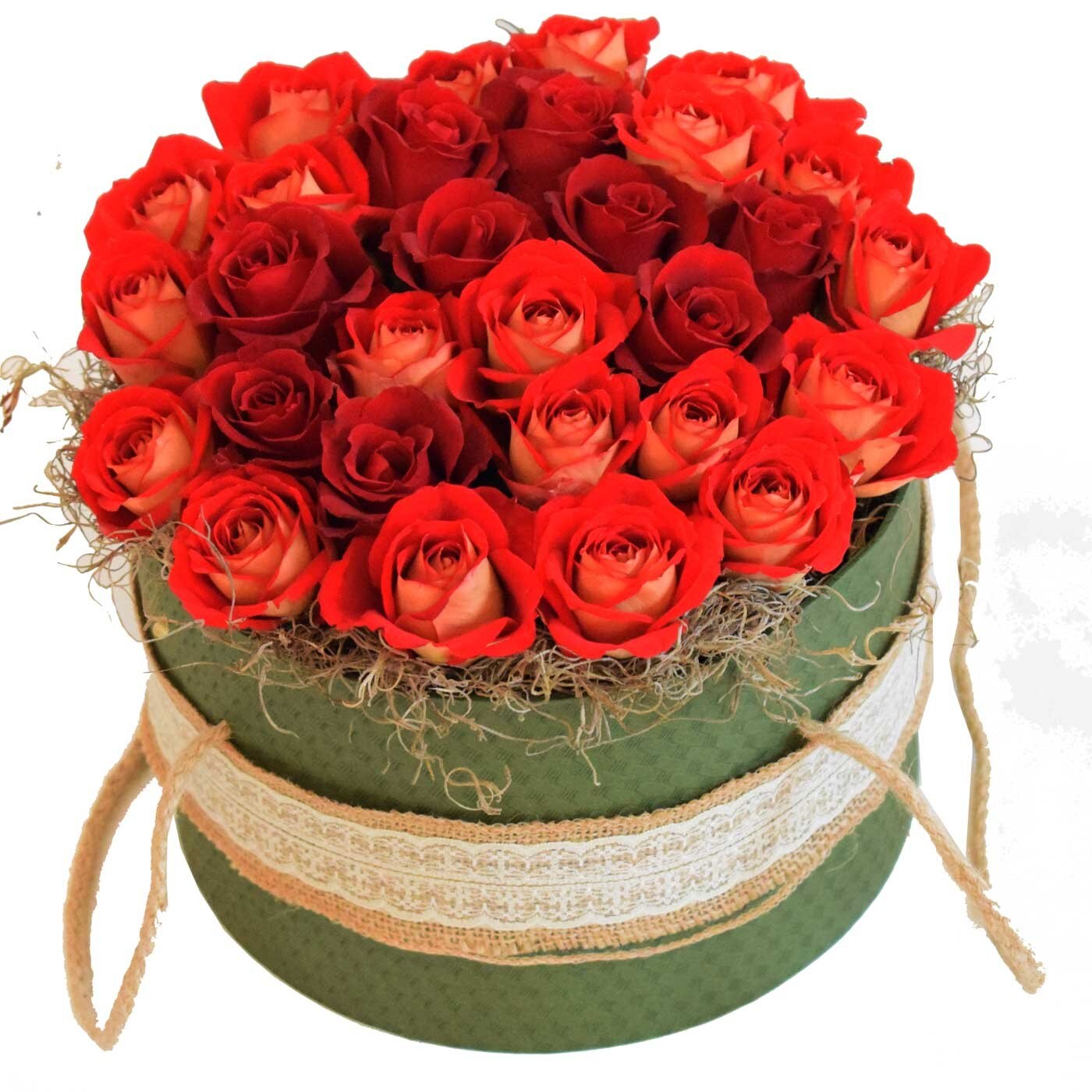 Cutie cu 29 trandafiri