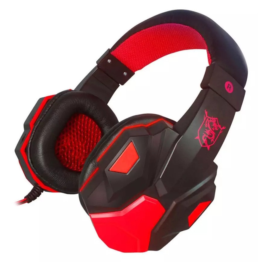 Casti stereo surround, pentru jocuri, cu microfon si led, Alb