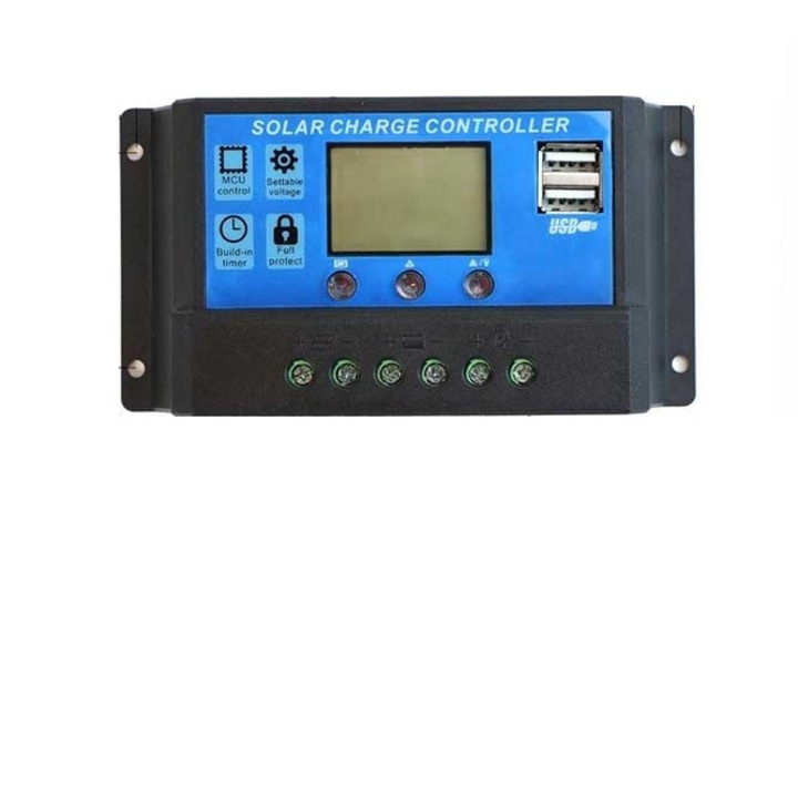 Контролер за соларен панел, 12 / 24V, 60A mini dual USB