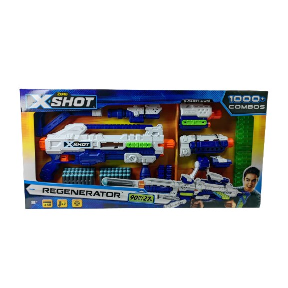 Pusca de jucarie, Zuru X-Shot Regenerator, Raza de actiune 27m, 48