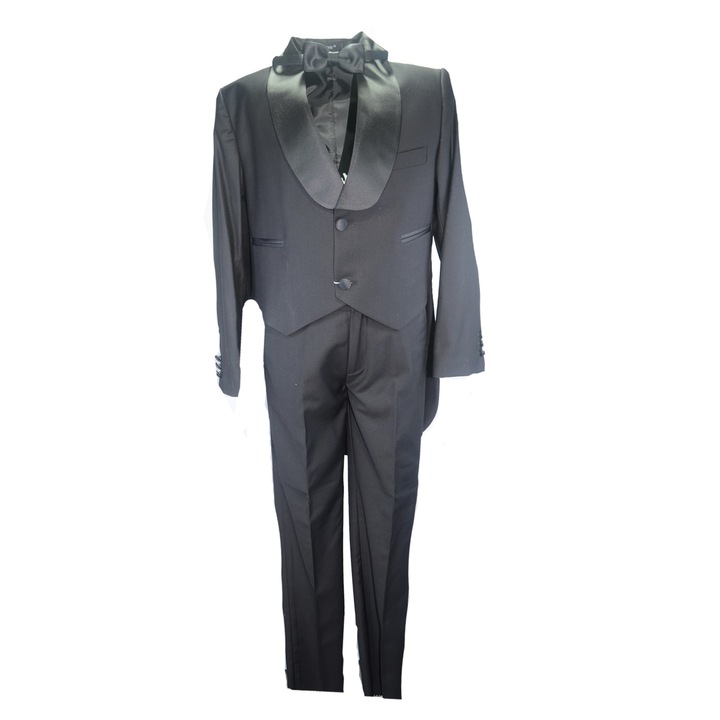 Costum 3 piese pentru baieti LA Kids 1704_122 cm, Negru 59535