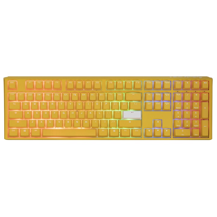 Геймърскa клавиатура Ducky One 3, Жълт, USB