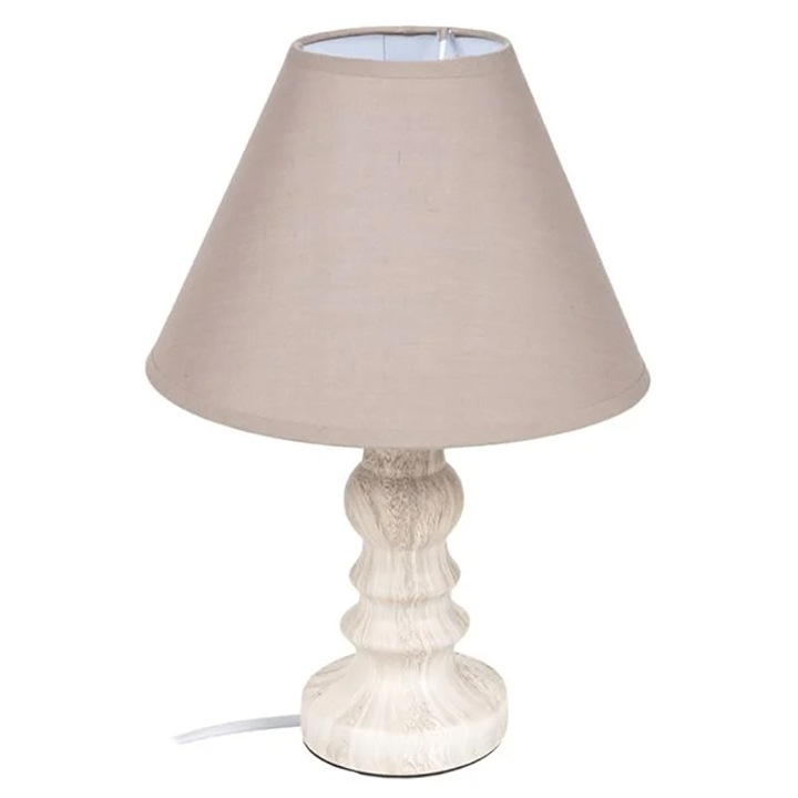 Lampa de noapte, Abajur, Ceramica, 34 cm, Tensiune: 220-240V, Bej