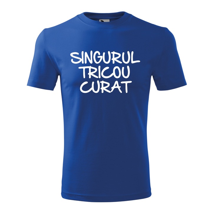 Tricou Barbat, Personalizat "Singurul tricou curat", Albastru, Marime XXL