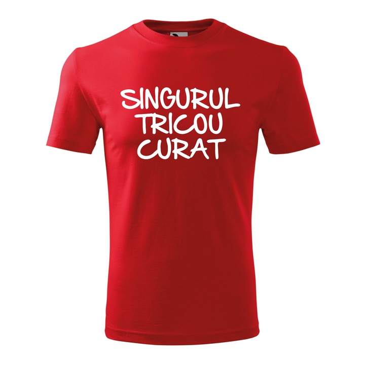 Tricou Barbat, Personalizat "Singurul tricou curat", Rosu, Marime XXXL