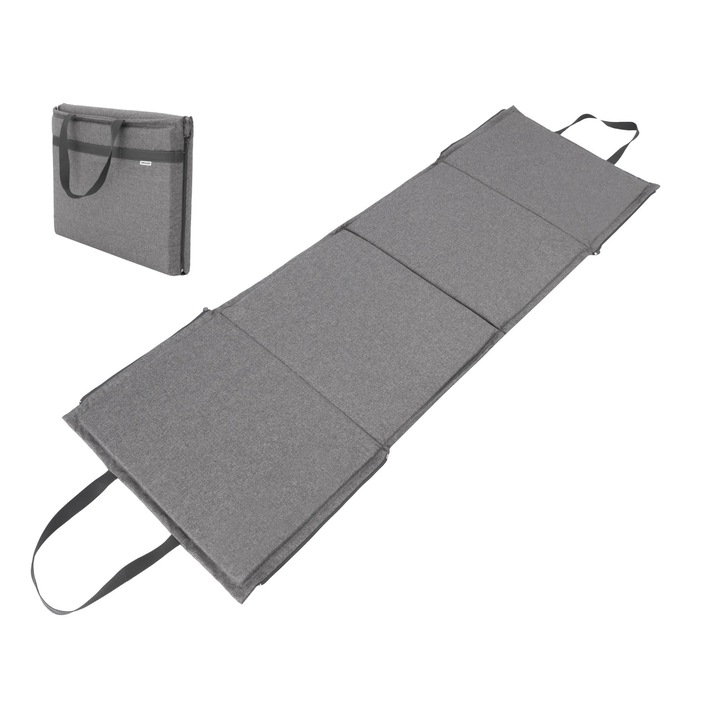 Saltea de plaja, Summerbag, rabatabila ca o geanta, Gri inchis, Ecolen, 177x54x2 cm