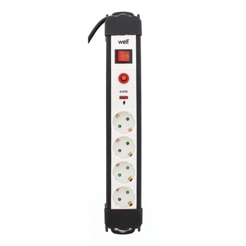 Prelungitor Well, 4 prize, cu protectie, 3xG1.5mmp, 5 m Prelungitor Well, 4 prize, cu protectie, 3xG1.5mmp, 5 m