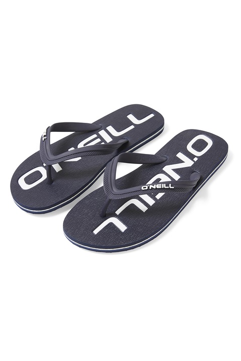 O'Neill, Papuci flip-flop cu logo, Alb/Bleumarin