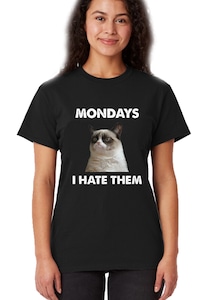 Egyedi női póló "Mondays, I hate them", fekete , XL