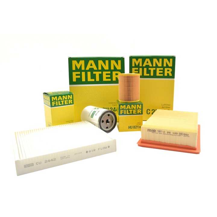 Pachet filtre revizie Renault Megane II 1.5 dci Diesel 86 cai 103 cai 106 cai 2005-2007, filtre Mann-Filter