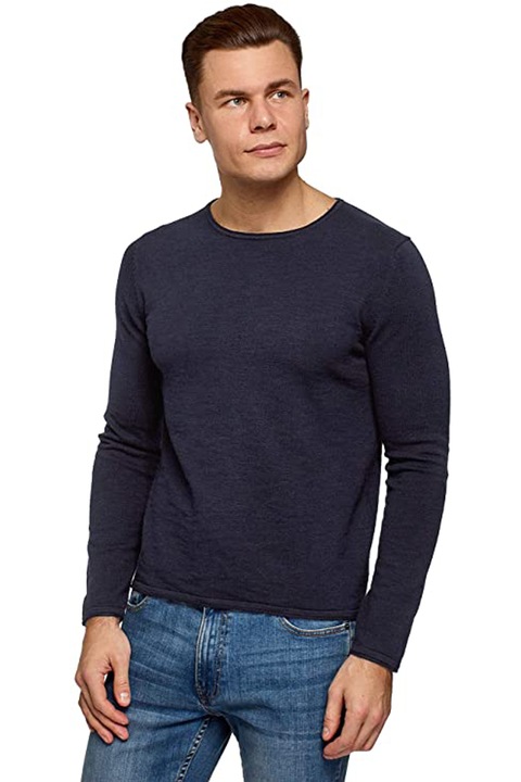 Pulover pentru barbati, Maneca lunga, Bumbac, Albastru inchis, XL