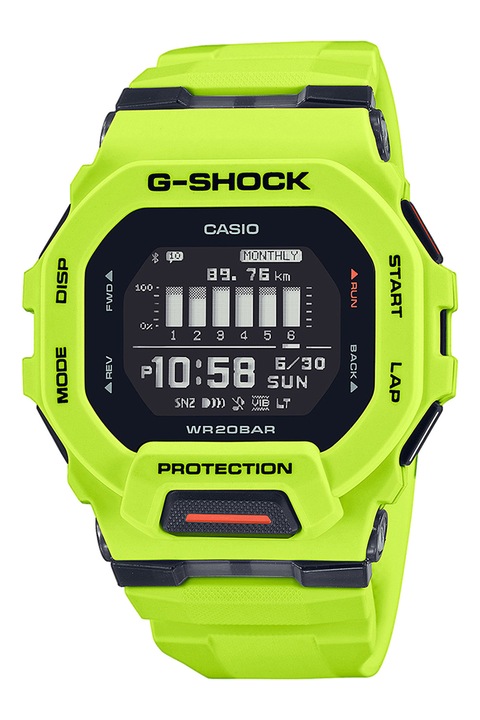 Casio, цифров часовник G-Shock, неоново зелено