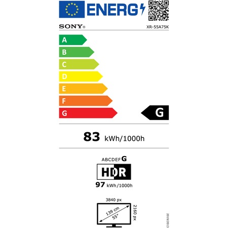 Televizor Sony OLED 55A75K, 139 cm, Smart Google TV, 4K Ultra HD, 100 Hz, Clasa G