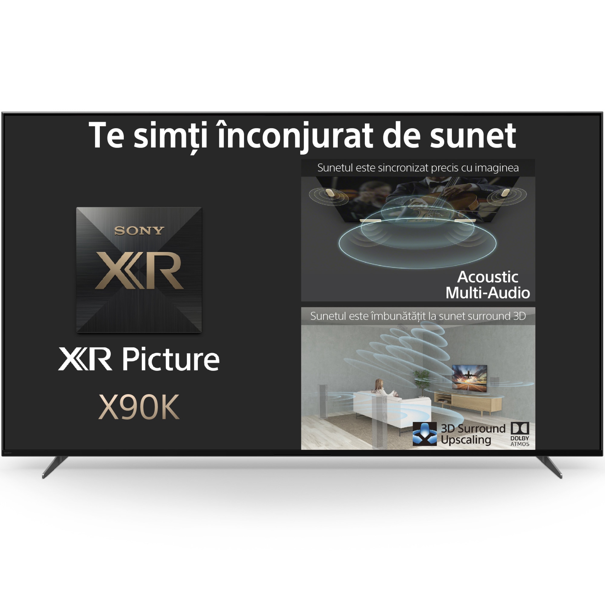 Televizor Sony LED 75X90K, 189 cm, Smart Google TV, 4K Ultra HD, 100Hz, Clasa E