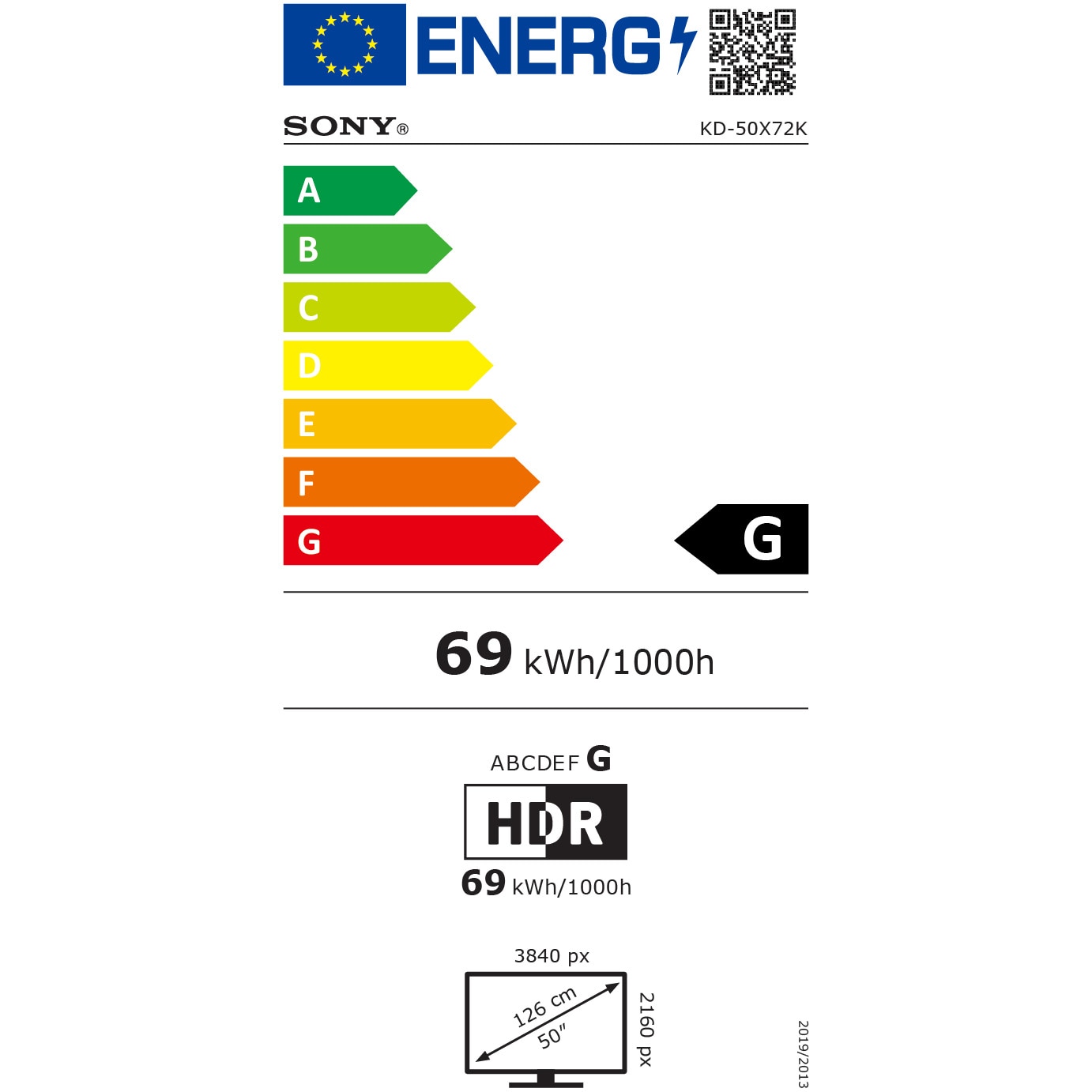 Televizor Sony LED 50X72K, 126 cm, Smart Android TV, 4K Ultra HD, Clasa G